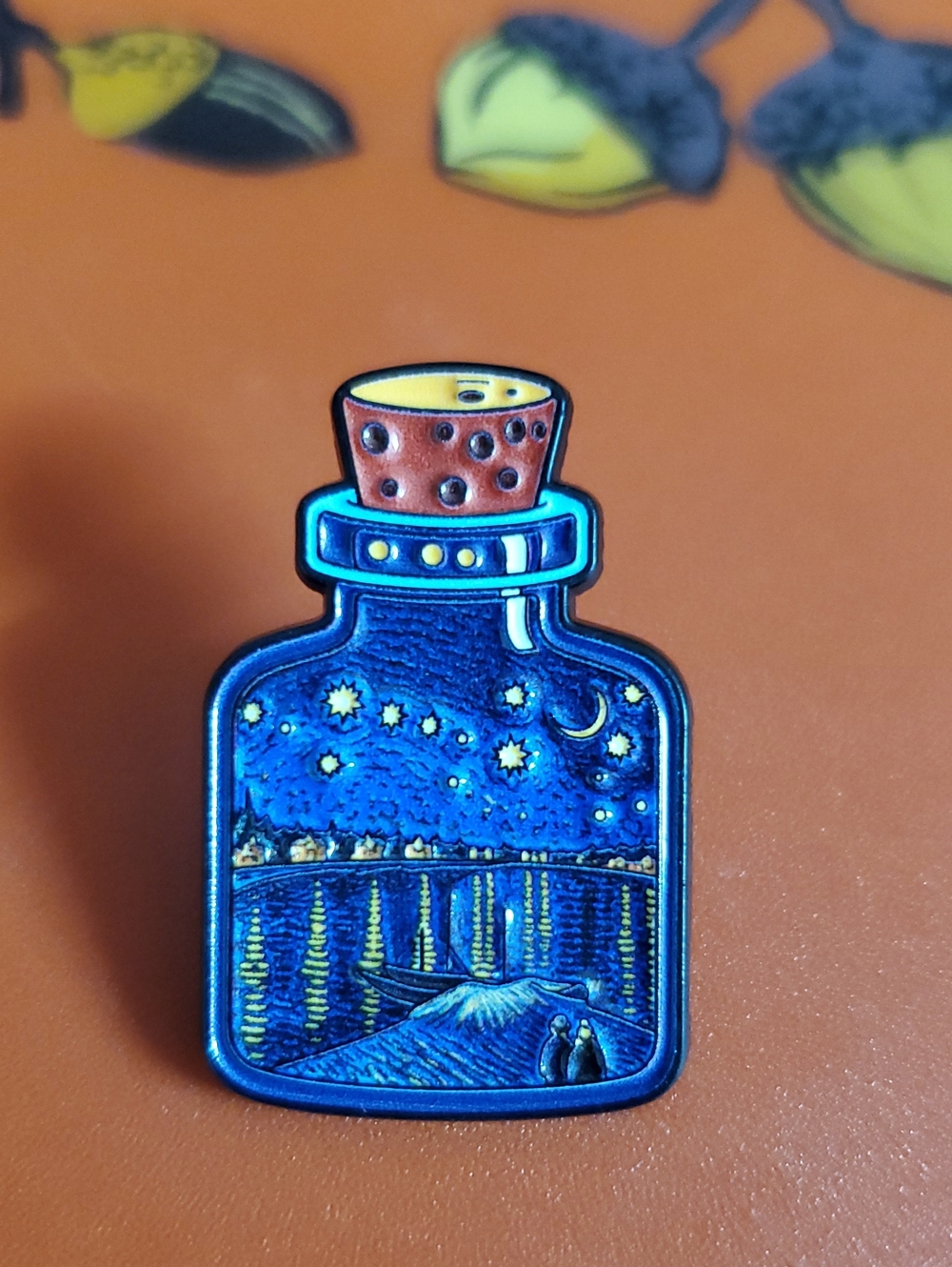 Blue Starry Bottle Decorative Enamel Pin - Unbranded